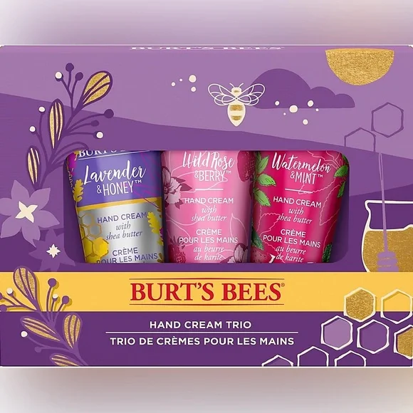 Burt's Bees Hand Cream Trio Lavender & Honey, Wild Rose & Berry, Watermelon Mint - Picture 1 of 10